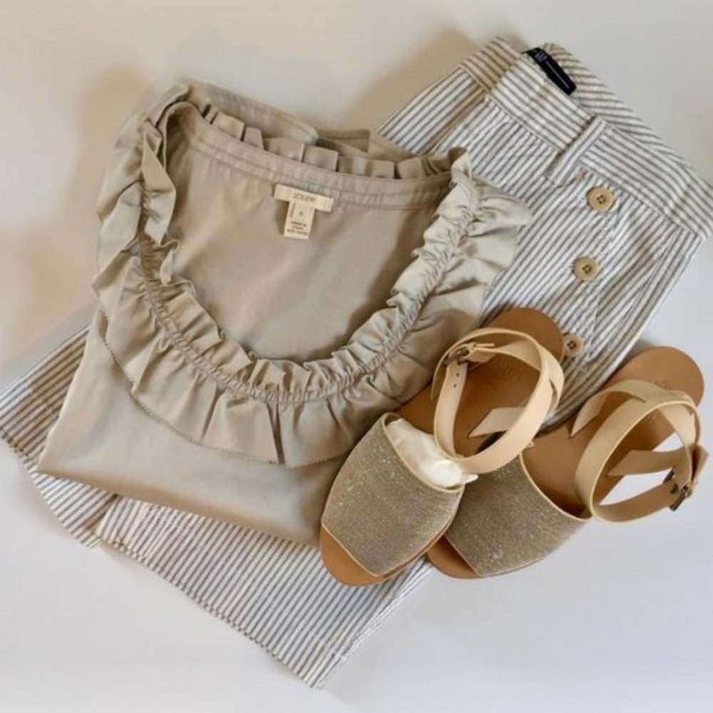 J. Crew Cotton Ruffle Tank Top/Cami (size 2)